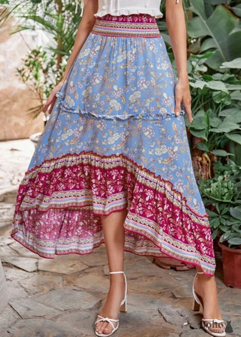 Faldas bohemias en azul Aurelia para mujer
